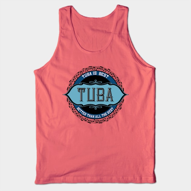 Tuba Is Best Music Notes Circle Tank Top by Barthol Graphics